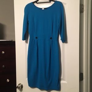 Teal button dress